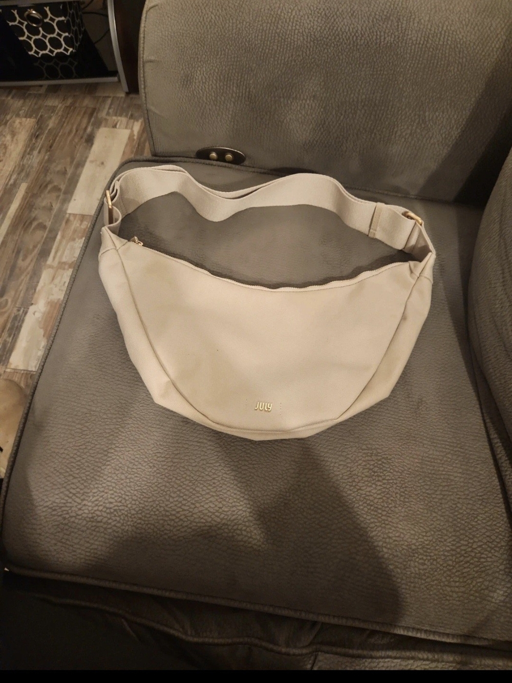 Cream Crossbody Hobo Bag